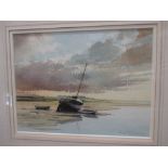 Adrian Taunton (British, b. 1939) 'Evening Light, Blakeney Harbour', signed, watercolour, 19 x 26cm,
