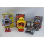 A selection of small robots, some boxed.