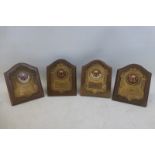 Four British Railways part enamel metal presentation plaques for 1952 and 1953, two marked