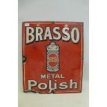 A small Brasso Metal Polish pictorial can enamel sign, 10 x 12".