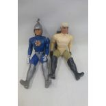 Two plastic space figures, possibly based on TV characters, both made by Mattel, Hawthorne CAL, made