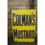 A Colman's Mustard rectangular enamel sign, 24 x 36".