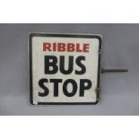 A Ribble Motor Services Bus Stop double sided aluminium sign, 12 x 12".