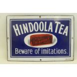 A rare Hindoolat part pictorial rectangular enamel sign, with minor professional retouching, 15 1/