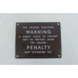 A British Railways trespass notice, Western Region, 5 x 4".