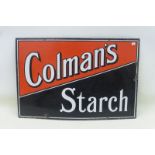 A Colman's Starch rectangular enamel sign in good condition, 24 x 16".