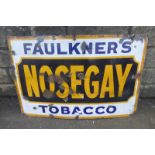 A Faulkner's Nosegay Tobacco rectangular enamel sign, 36 x 24".