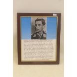 A signed photograph with a potted history of the WWII German Luftwaffe pilot Heinz Rokker, Knights