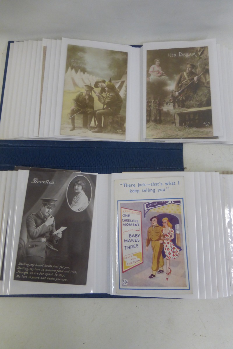 Three albums containing a total of 240 military postcards and photographs. - Image 4 of 4