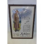 A Mattamac - The Original Featherweight Storm-proof pictorial showcard, framed, 20 1/2 x 29 1/2".