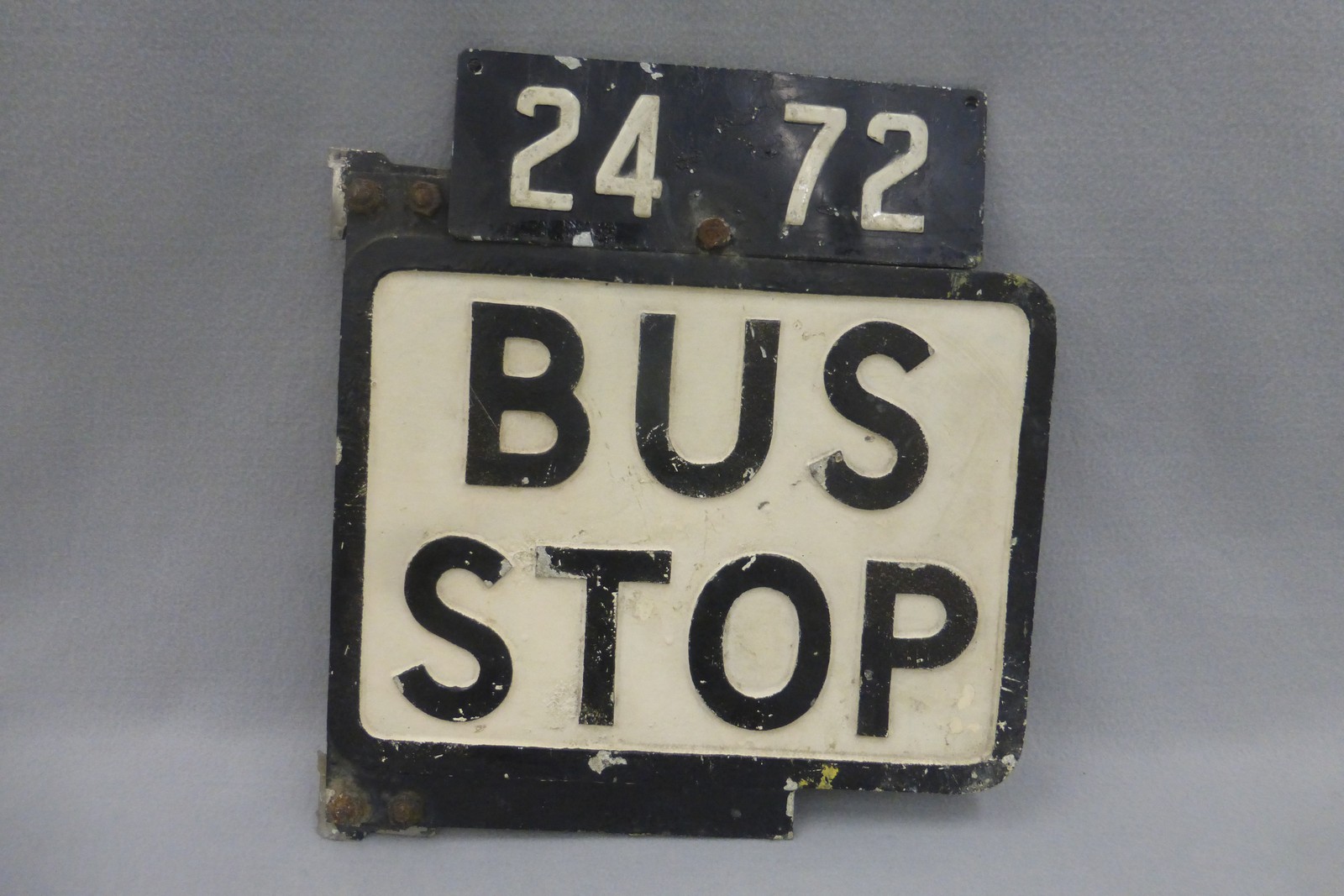 A Bus Stop cast aluminium sign, 12 x 13".