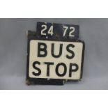 A Bus Stop cast aluminium sign, 12 x 13".