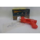 A boxed 'Siren Stan' The Spaceman's Gun, battery powered, made in the British Colony of Hong Kong.