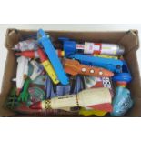 A box of assorted space rockets, missiles etc.