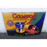 An Umbrella Trade Mark brightly coloured enamel sign advertising Courepore paints, varnishes and