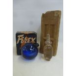 An original boxed Firex glass fire extinguisher and one other set within an unusual moulded box