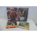 A Doctor Who jigsaw, 1977, boxed, complete and made-up, with a Six Million Dollar Man jigsaw,