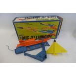 A boxed Sonic Jet Launcher, by Marx Toys.