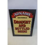 An Adnams Southwold Draft and Bottled Beers rectangular enamel sign, 13 x 17".