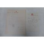 Two signed letters from Lord Wigram, Windsor Castle, Deputy Constable of Windsor Castle and former