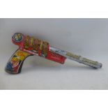 A Rex Mars Arresting Ray Space Tinplate Pistol by Marx Toys, Great Britain.