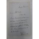 A signed letter from Lord Granville Foreign Secretary and Liberal Politician, June 1890.