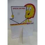 A Shell Motor Oils double sided freestanding showcard, 20 1/2 x 29".