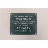 A British Railways trespass notice, Southern Region, 5 x 4".