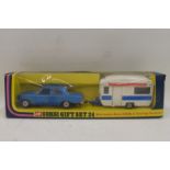 CORGI TOYS - Gift set 24, Mercedes-Benz 240D &Touring Caravan.