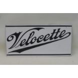 A reproduction Velocette rectangular enamel sign, 15 3/4 x 8".
