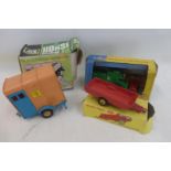 A boxed Matchbox King Size Combine Harvester, a boxed Britains Ltd. 1:32 scale Horse Box and a Dinky