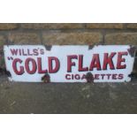 A Wills's 'Gold Flake' Cigarettes rectangular enamel sign, 34 x 10".