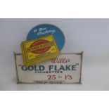 A Wills's 'Gold Flake' die-cut showcard, 8 3/4 x 8 1/2".