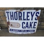 A Thorley's Cake rectangular enamel sign, 32 x 27".