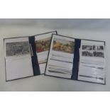 Two partial postcard albums with mixed contents including street scenes of Castle Cary, Lockinge