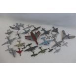A tray of assorted die-cast and other aeroplanes to include Dinky toys.