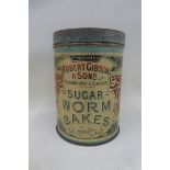 A Robert Gibson & Sons Ltd Sugar Worm Cakes cylindrical tin in good condition.