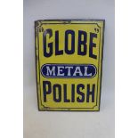 A Globe Metal Polish small enamel sign, 5 x 7".