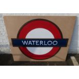 A London Underground bulls-eye enamel and bronze framed enamel sign for Waterloo, circa 1960s/1970s,