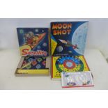 A boxed satellite game and another - Moon Shot by Cadaco.