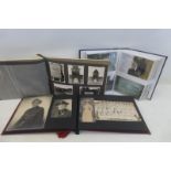 Three albums of assorted military and shipping photographs and postcards.