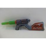 A Japanese part tinplate space ray gun by Yoshiya/Kobe Yoko Ltd.