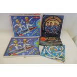 A boxed Race to Mars game by Spears, a Space Cadet jigsaw puzzle and a Space Men all interlocking