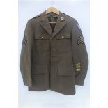 A WWII 1940 dated (lapel in right hand pocket) United States Army Air Force USAAF Sergeants jacket