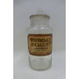 A Throat & Chest Lozenges glass jar, named Thomas Kerfoot & Co. Ltd.