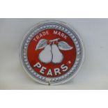 A small Pears enamel sign 7" diameter.