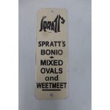 A decorative Spratts Bonio Mixed Ovals and Weetmeet enamel fingerplate in near mint condition, 2 3/4