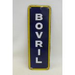 A rare Bovril enamel finger plate, in superb condition, 3 x 9".