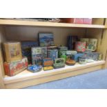 A quantity of assorted packaging, tins etc.