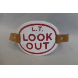 A London Transport 'Look Out' oval enamel armband.